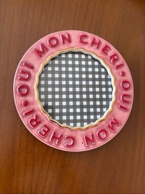 Anthropologie Pink 'Mon Cheri' Round Ceramic Picture Frame